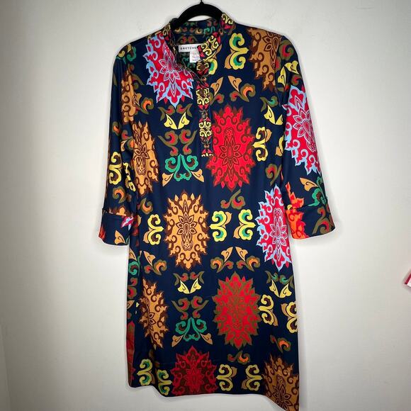 Gretchen Scott Navy Shift Mini Dress Size Small - Picture 2 of 9